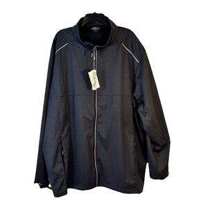 CORE365 Mens 5XL Techno Lite Jacket Black Wind & Water Resistant Stretch